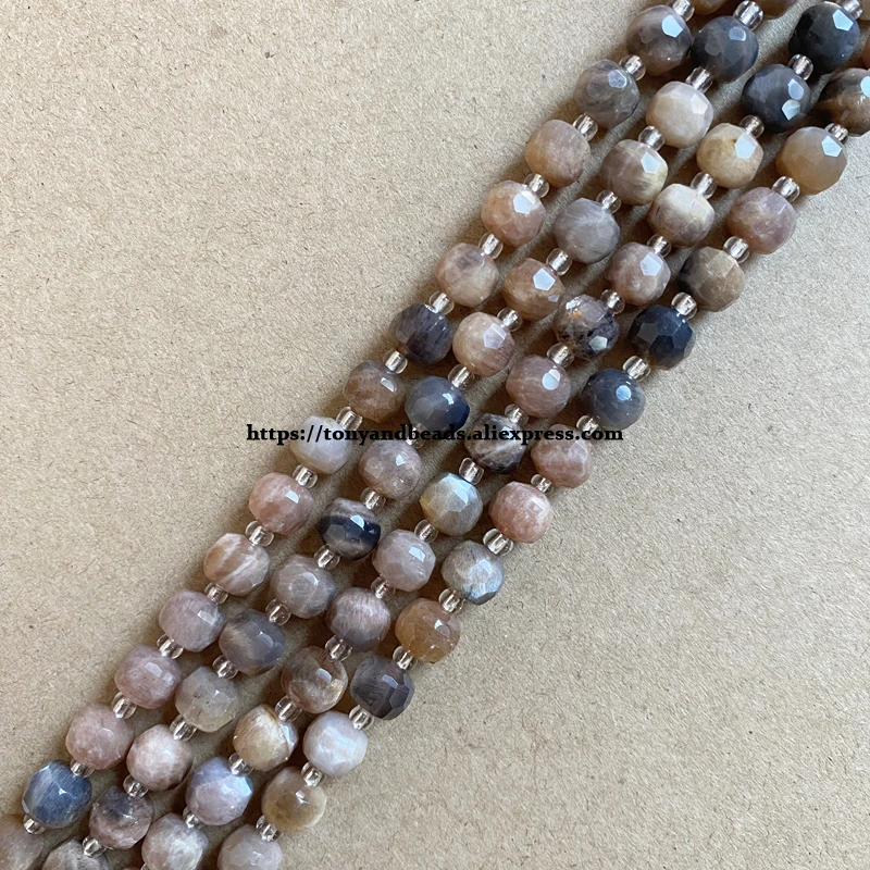 Semi-precious Stone Diamond Cuts Faceted Rondelle Black Sunstone 7