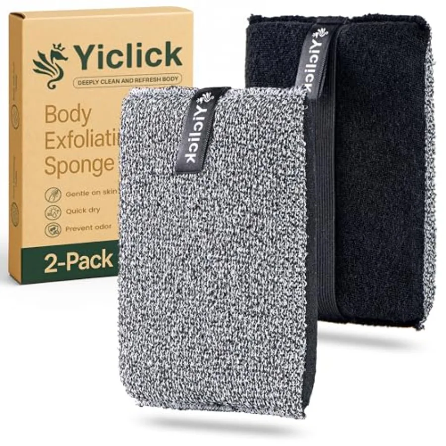 

Exfoliating Body Scrubber 2 Pack,Body Scrubber Exfoliator, Exfoliating Sponge for Shower Bath, Shower Loofah Luffa Lufa with Ha