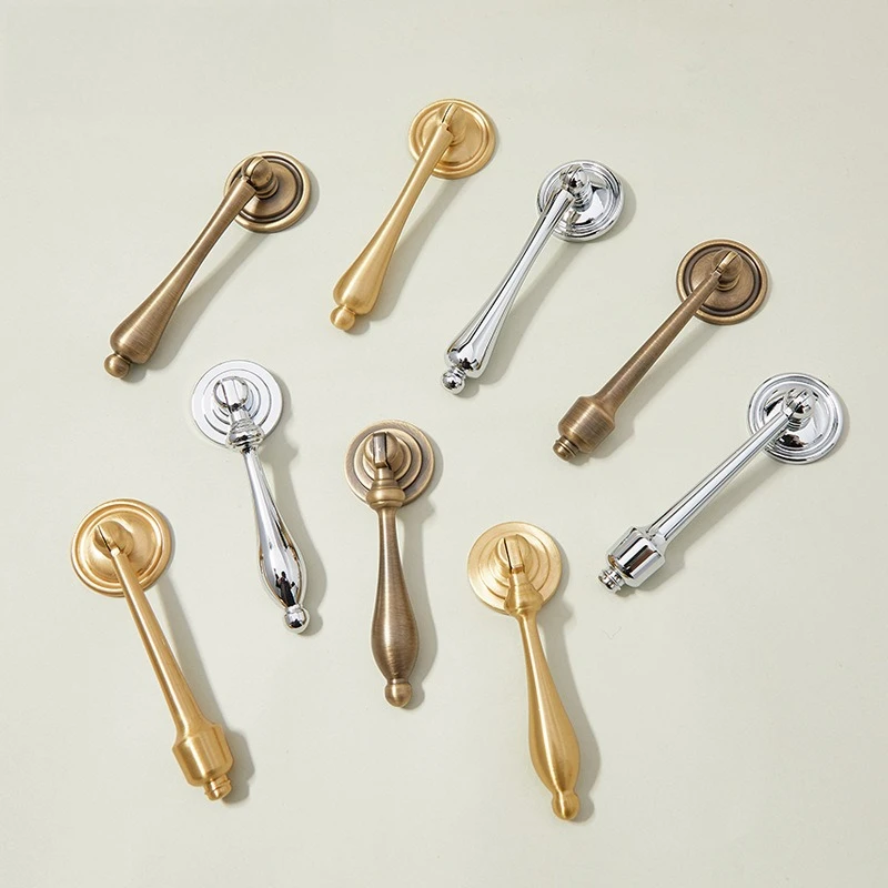 French Cream Style Silver Pendant Handle Vintage Gold Drawer Cabinet Wardrobe Door Handle