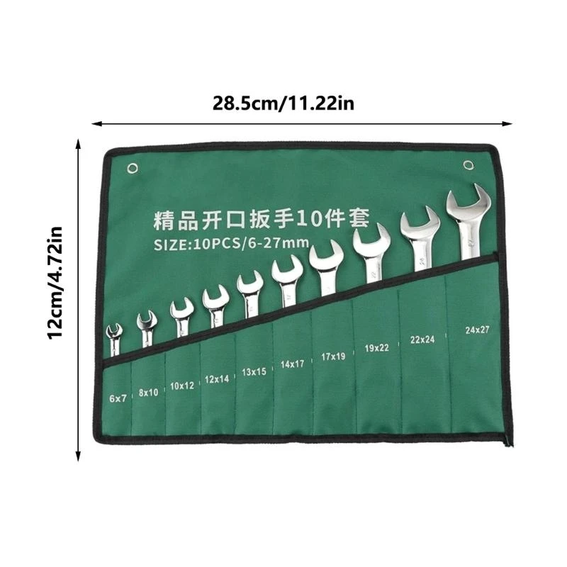 

Mirror Polishing Double Open End Wrench Set with Carry Bag for Easy Cleaning 601A