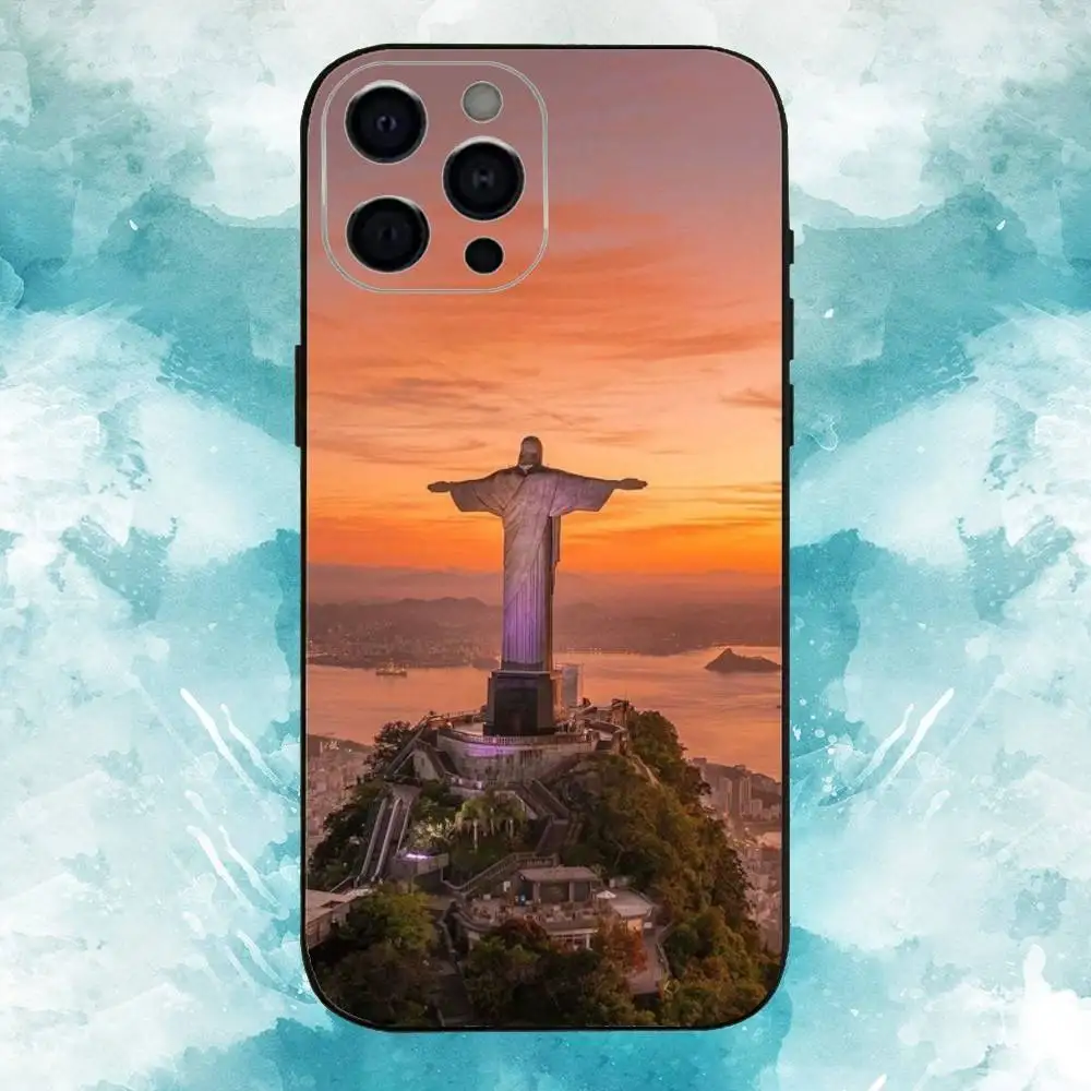 Christ the Redeemer Brasil   Phone Case For iPhone17,16,15,14,13,12,11 Plus,Pro Max Soft Black Cover
