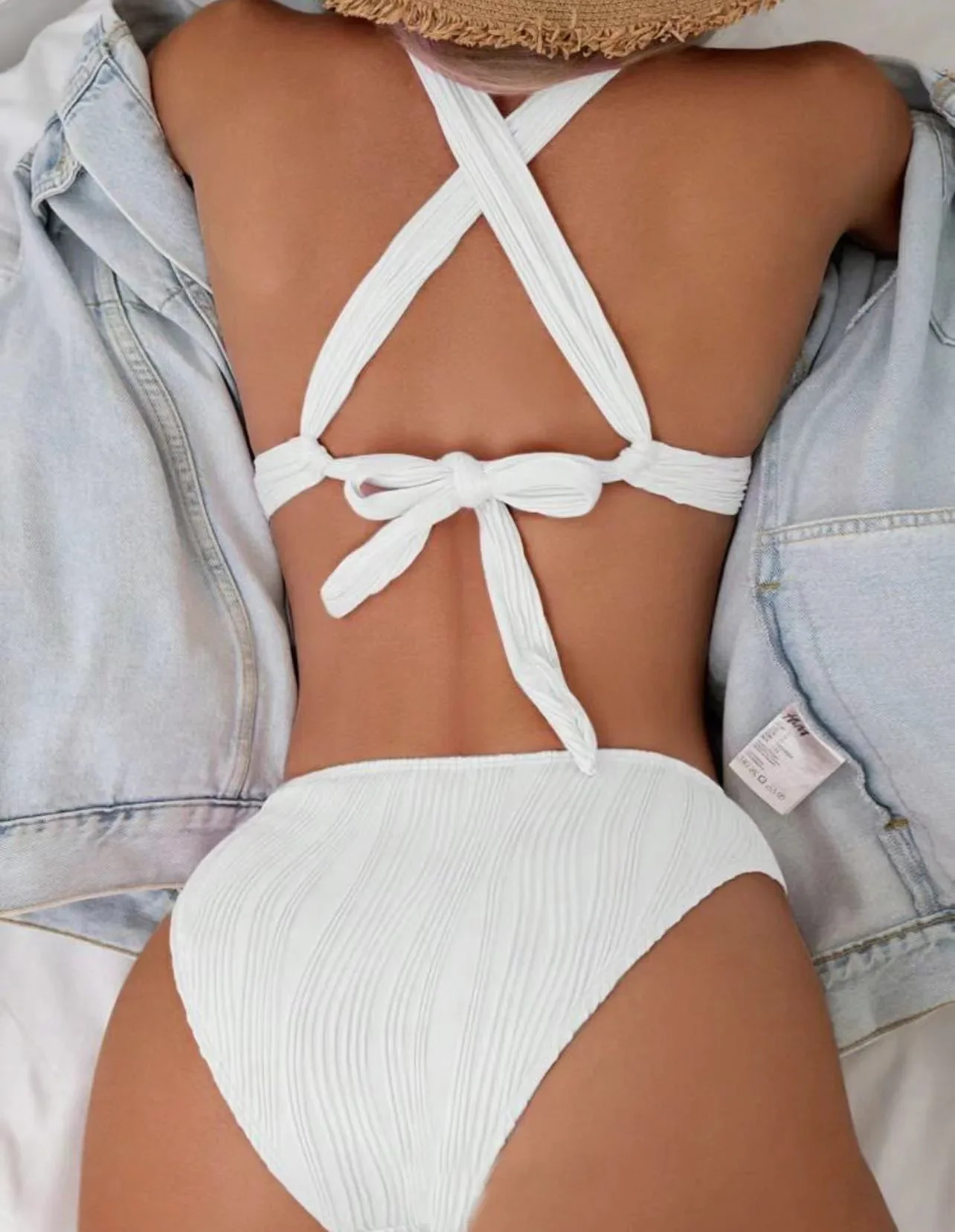 

2024 New Women Two Pieces Swimsuit Sexy Women High Waist Bikini Swimwear Female Push Up White Bikinis Set Bathing Suit Beachwear