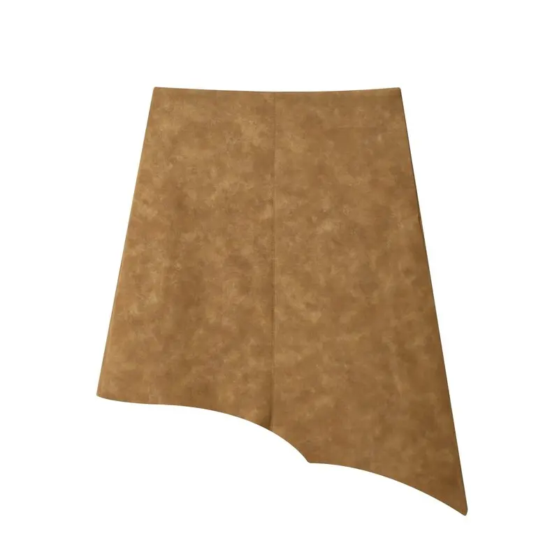 

Fall 2025 New Women's Versatile Leather Asymmetric Midi Skirt Faionable All-Match f-length Skirts Stand Fit Casual