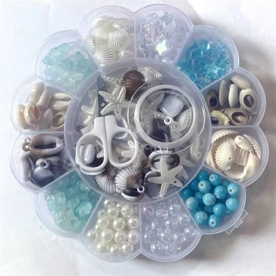 13 Gitter mit 0,6-2,6 Zentimeter großen, farblich gemischten Acrylperlen, DIY-Herstellung von Armbändern, Halsketten, Ringen usw. – Detail 2