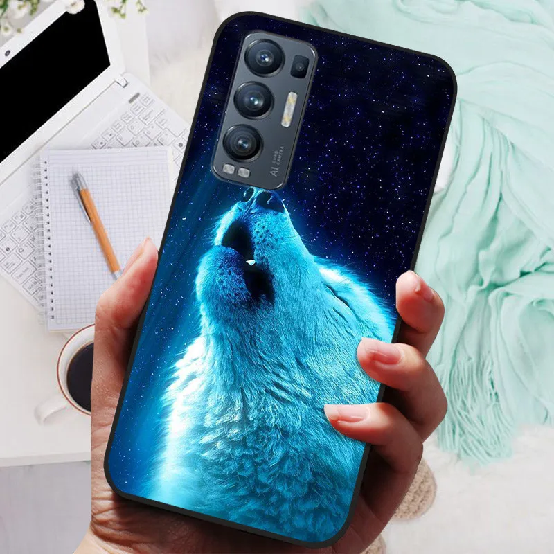 For OPPO Find X3 Neo Case Black Cover Lion Wolf Silicone Soft Back Cases For OPPO Find X3 Lite Phone Case Reno 5 Pro Plus 5G