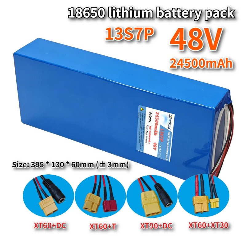 48V Lithium Battery Pack 13S7P 24.5Ah Class A Cell for Kaabo Mantis 8 Electric Scooter Built-in BMS Dual XT60+XT30 Long Range