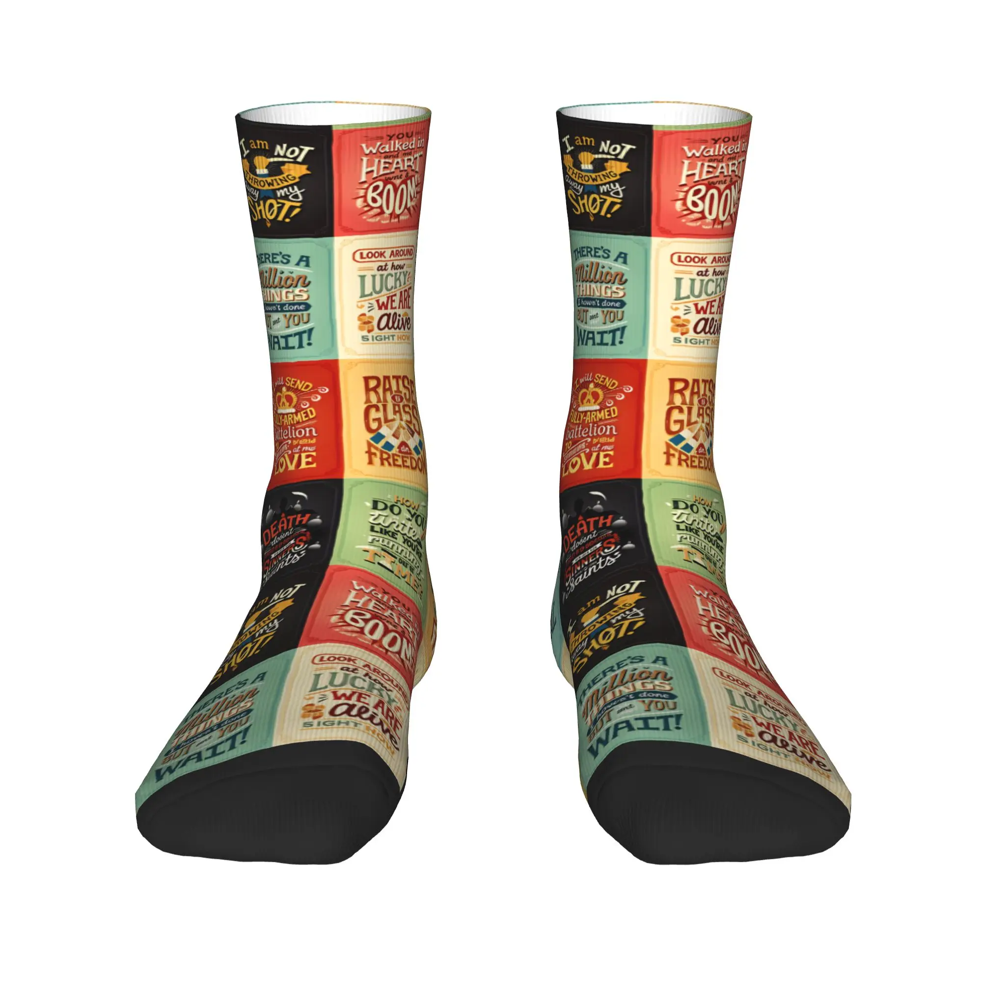 Hamiltons the Musical Stockings  Printed Leisure Socks Autumn Non-Slip Socks Men Running Warm Soft Socks