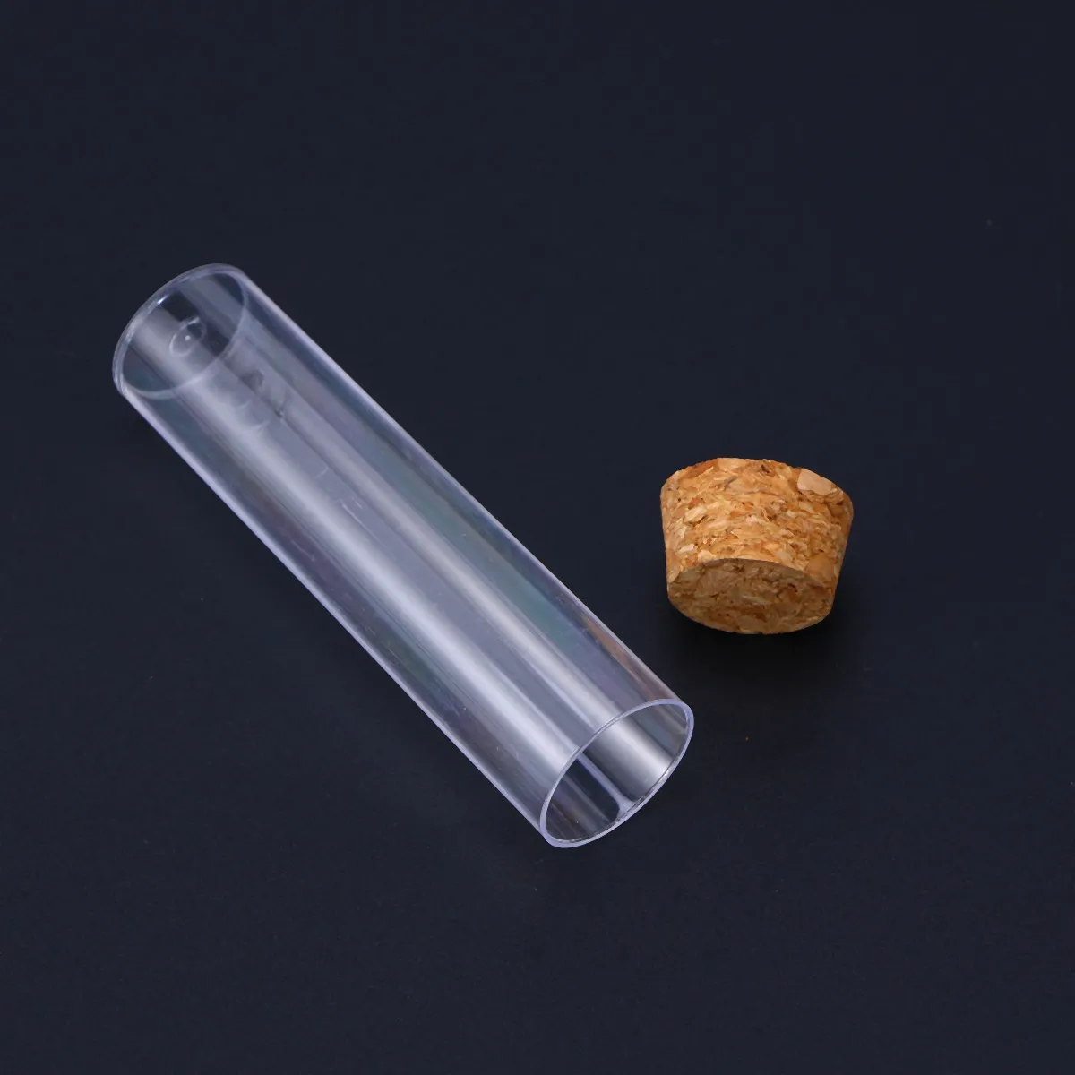 

10Pcs Plastic Test Tube Set with Wooden Corks Hard Seal Storage Tubes for Scientific Experiment Powder Liquid Plant Growth