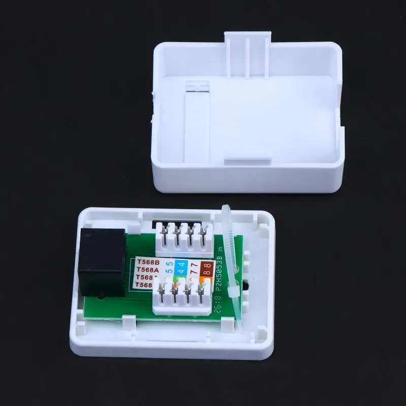 Port Surface Mount Box Fire Retardant ABS Face Plate Keystone Jack for Enterprise Network Equipment Use