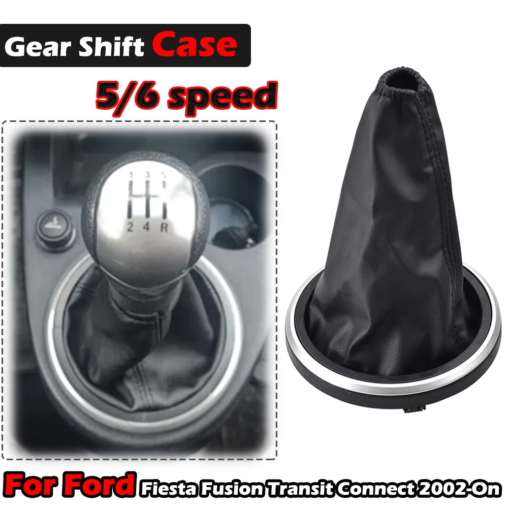 For Ford Fiesta Fusion Transit Connect 2002 2003 2004 2005 2006 2007-On Leather Gear Shift Knob Shifter Gaiter Boot Cover Case