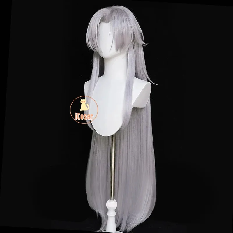 Wuthering Waves Calcharo Cosplay Wig 120cm Gray Long Hair Ghost Hounds Natural Resonator New Federation Halloween for Women Men