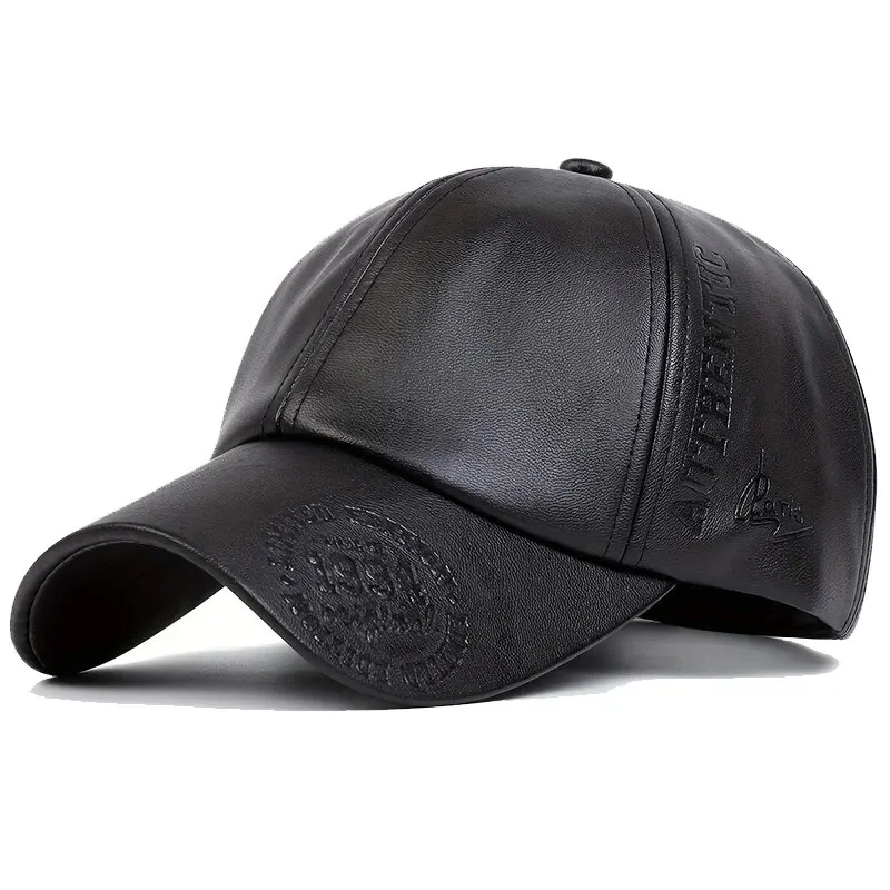 PU Leather Embossing 1994 Baseball Caps Spring and Autumn Outdoor Adjustable Casual Hats Sunscreen Hat