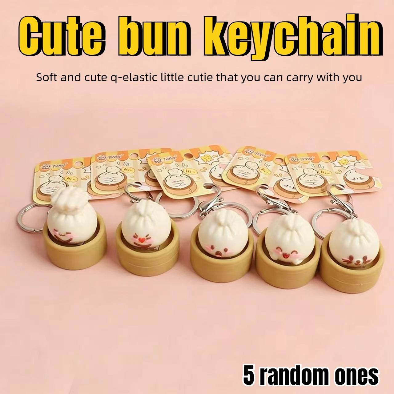 Juguete Antiestrés de Dumpling, Mini Xiao Long Bao, Llavero, Colgante para Aliviar el Estrés, Adorable Juguete para Apretar, Llavero con Forma de Comida Simulada, Regalo