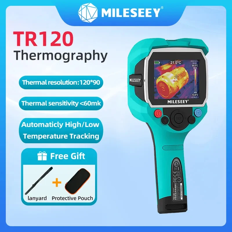 Mileseey-imageador Térmico Infravermelho de Alta Precisão Detector de Temperatura Profissional Detector de Aquecimento ir Tr120 Tr256a