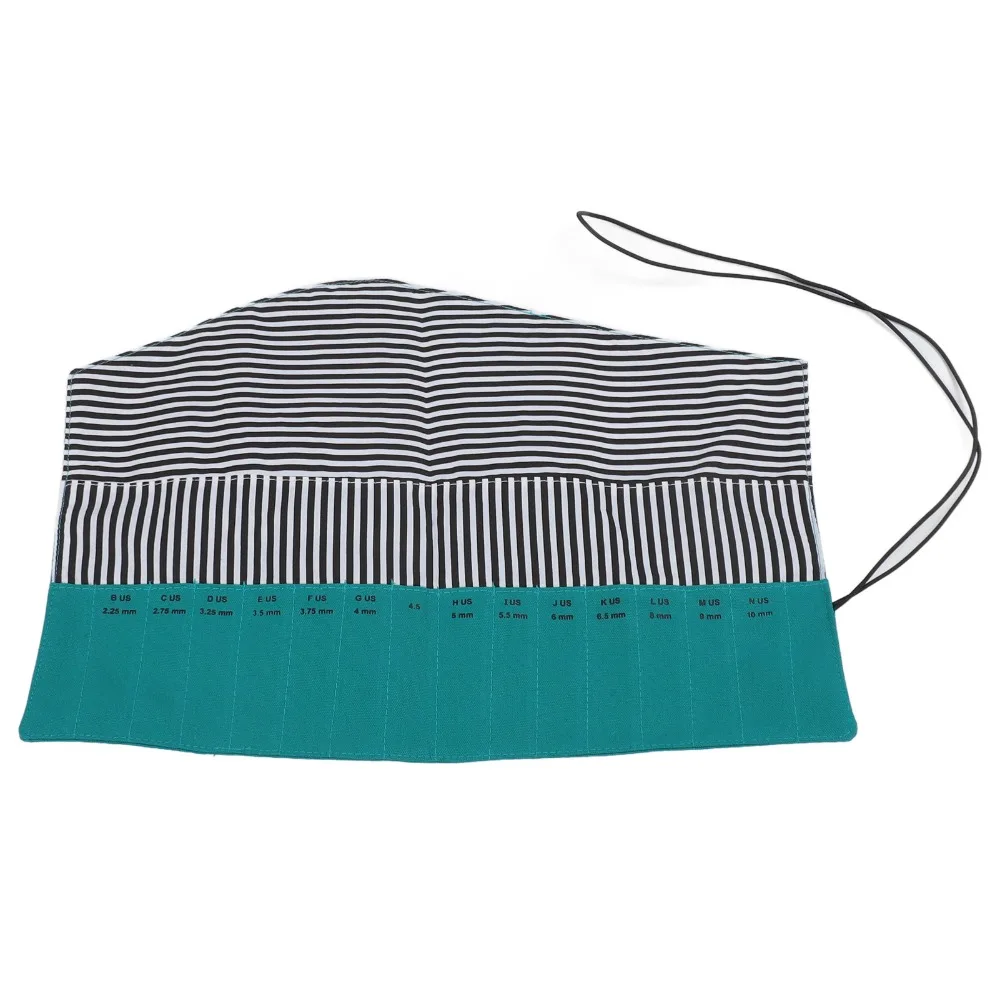 Portable Oxford Cloth Crochet Hook Case Roll Up Design Green Craft Accessory Pouch Knitting Needle Holder Home Travel