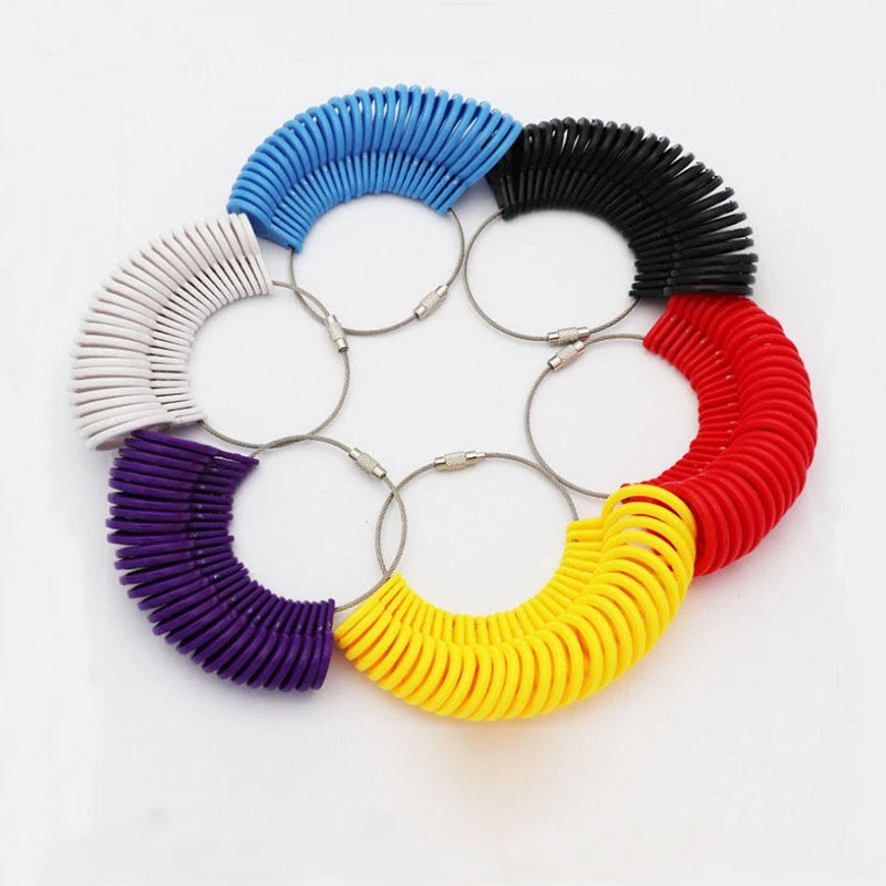 Lightweight Portable Plastic Ring Sizer US EU HK Finger Size Gauge Measuring Kit Jewelers Measure Rings Sizing Tool