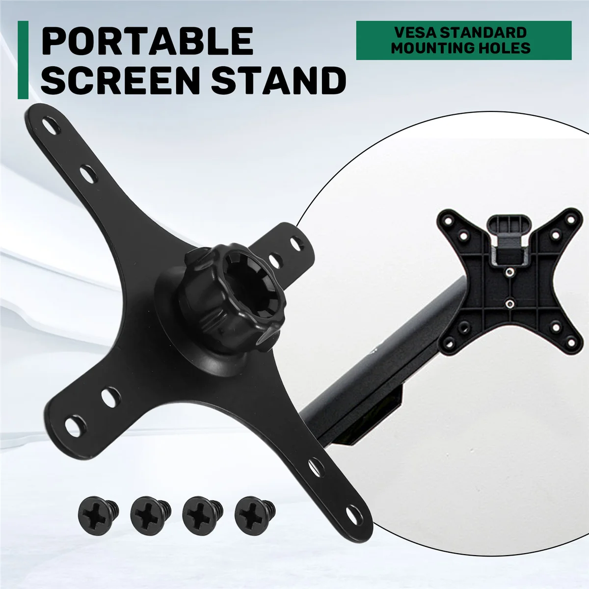 A24UPortable Monitor Mounting Adapter Bracket Plate, 17mm Ball Head to 100x100mm 75x75mm, Wall Mount Arm Mount Universal