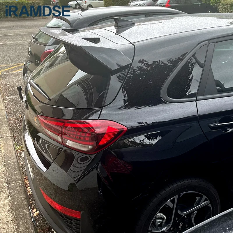 Spoiler for Hyundai i30 Tail Fin Carbon Surface ABS Material Car Rear Wing 2015 to2023