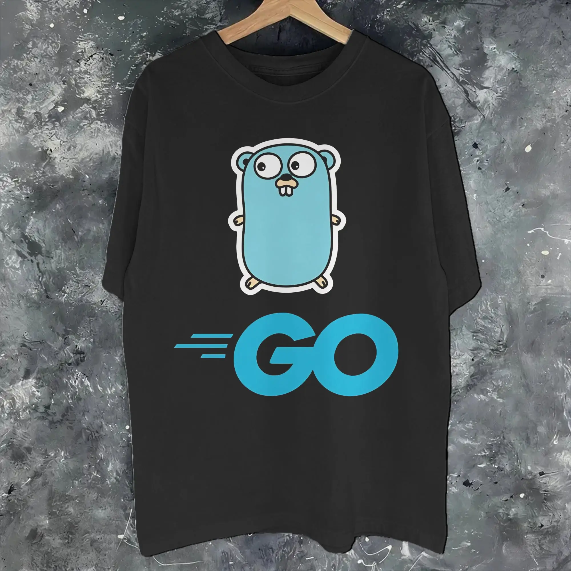 Men Women New Arrival  Golang Gopher programming language   Tee T Shirt 100% Cotton  T-shirts Clothes