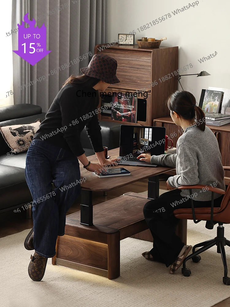 

X188 Electric Lift Coffee Table Dining Table Dual-use Multi-functional Office Computer Desk Small Apartment Mobile Tea Table