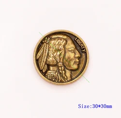 10Pcs 30Mm Western Us Buffalo Nickel Indian Head Nickel Leather Conchos for Leathercrafts Belt Wallet Case Decor