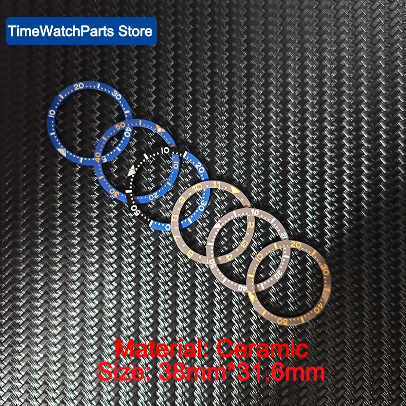 

38mm Ceramic Bezel Insert Ring Inner Diameter 31.6mm Fit GMT Men Mechanical Watch Replacement Repair Parts