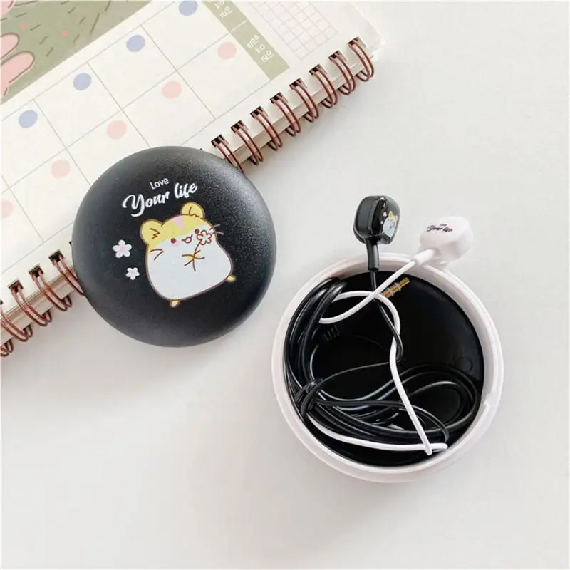 Headphone Bag Earphones Protective Sleeve Earphone Case Line Cartoon Red Rice Storage Protective Box Earphones Accessories