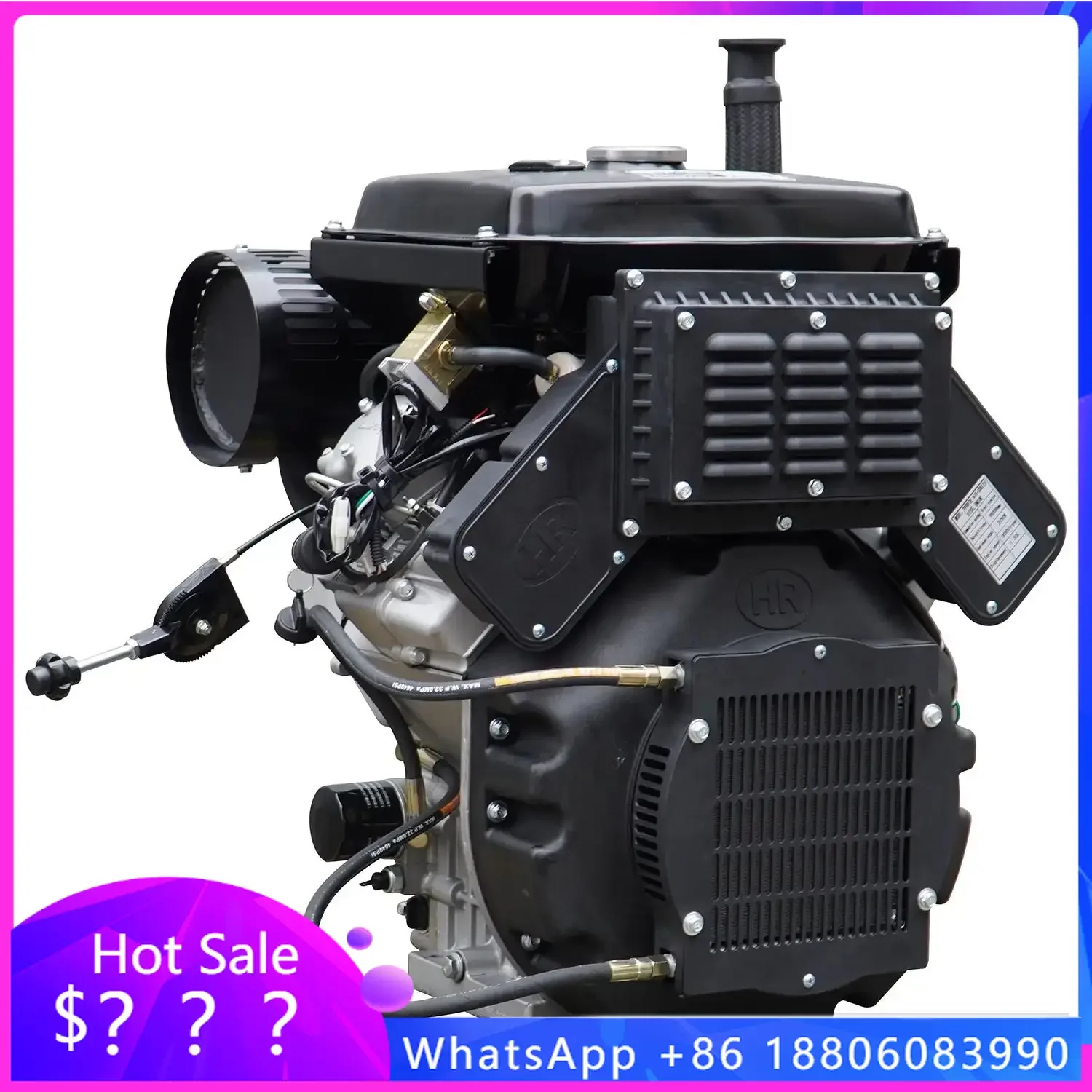 hiearns 30h·p 22KW  HR2V98F air cooled two cylinder die·sel engine