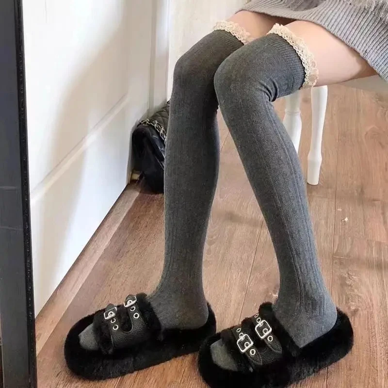 Academic Style Long Knee Socks Women Sexy Vintage Over Knee Thigh High Stockings 1 Pair Warm Luxury  Stocks