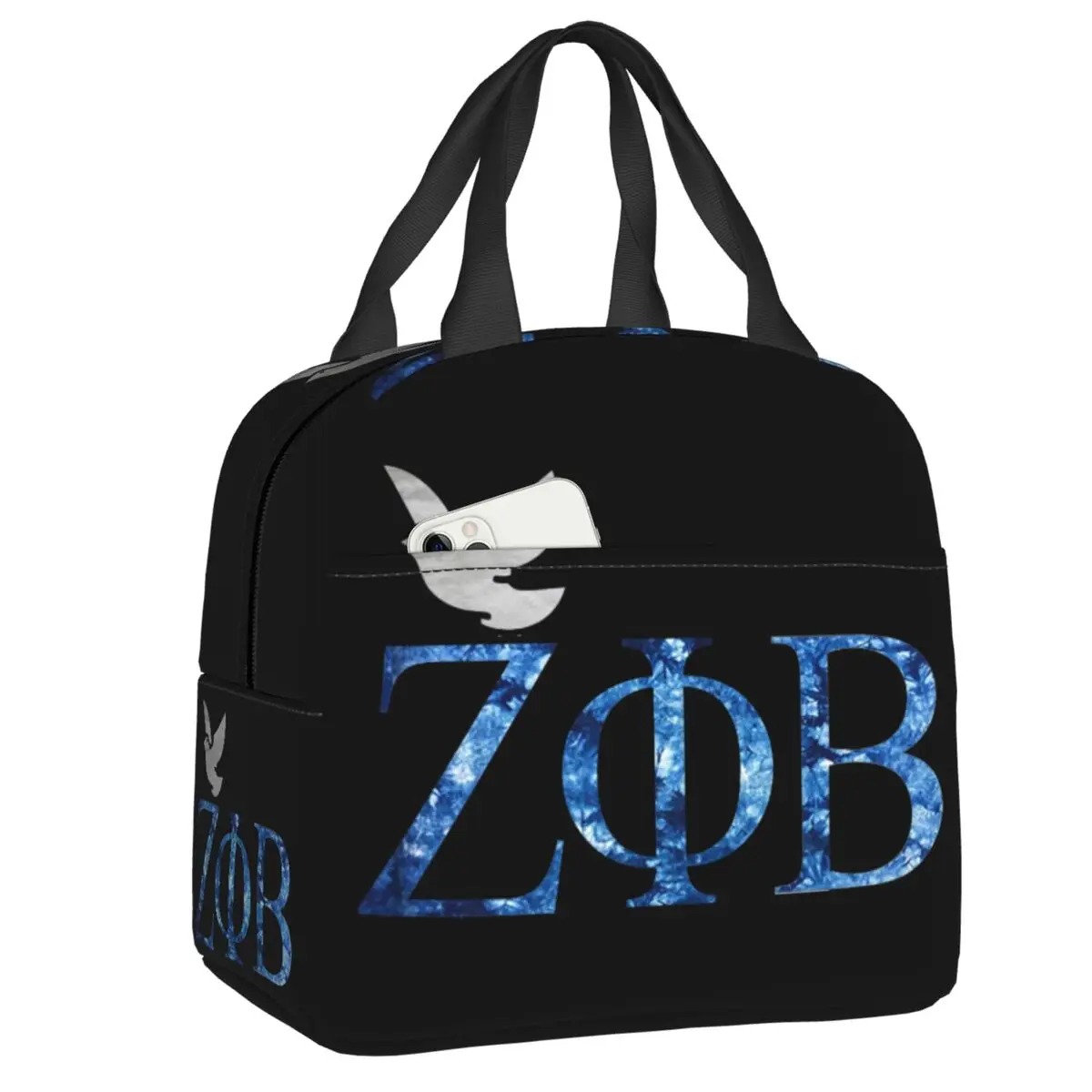 

Zeta Phi Beta Insulated Lunch Bag for Women Leakproof Thermal Cooler Bento Box Office Work School Food Picnic Lunch Box Tote