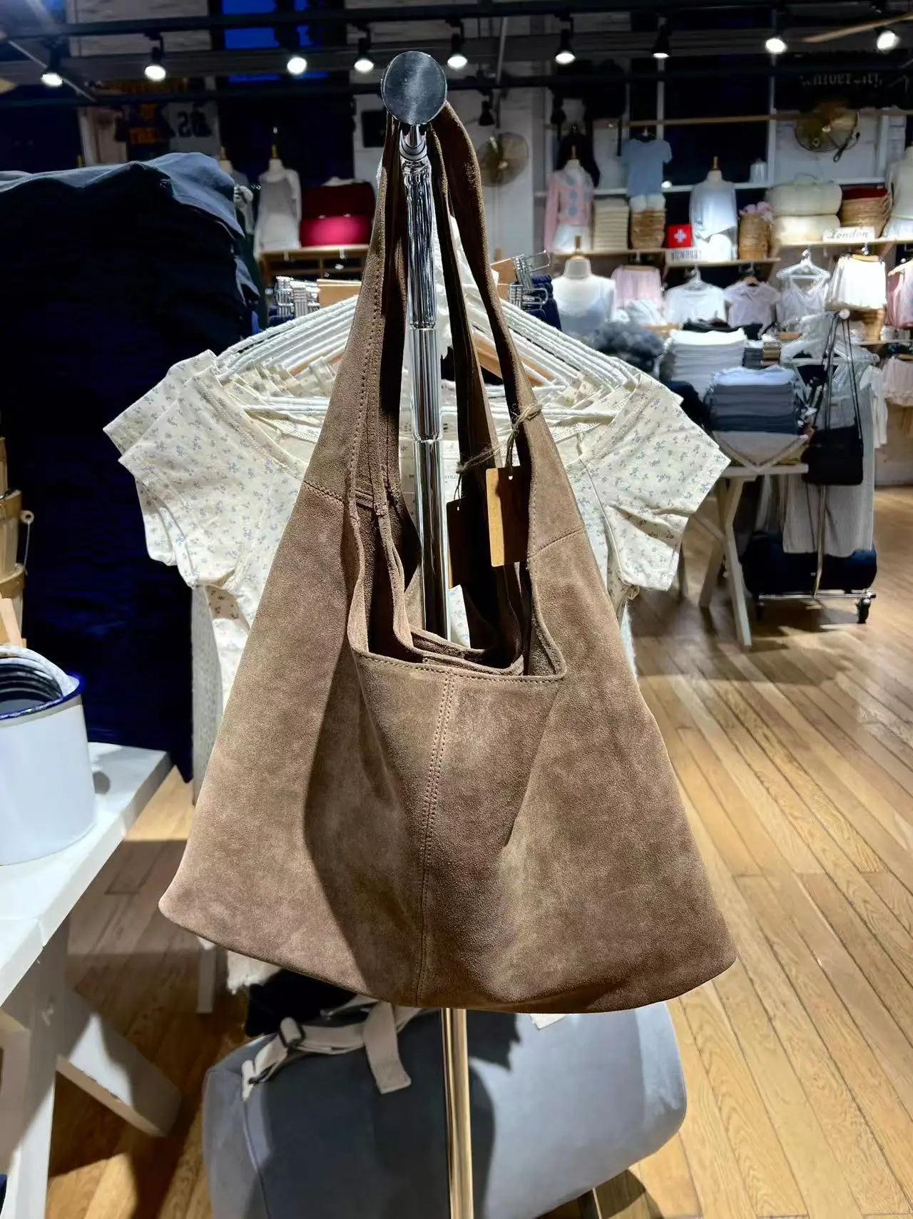 

New Khaki Suede Vintage Shoulder Bag Women Autumn Fashion Capacity Bag+Small Bags Preppy Style Retro Casual One Shoulder Handbag