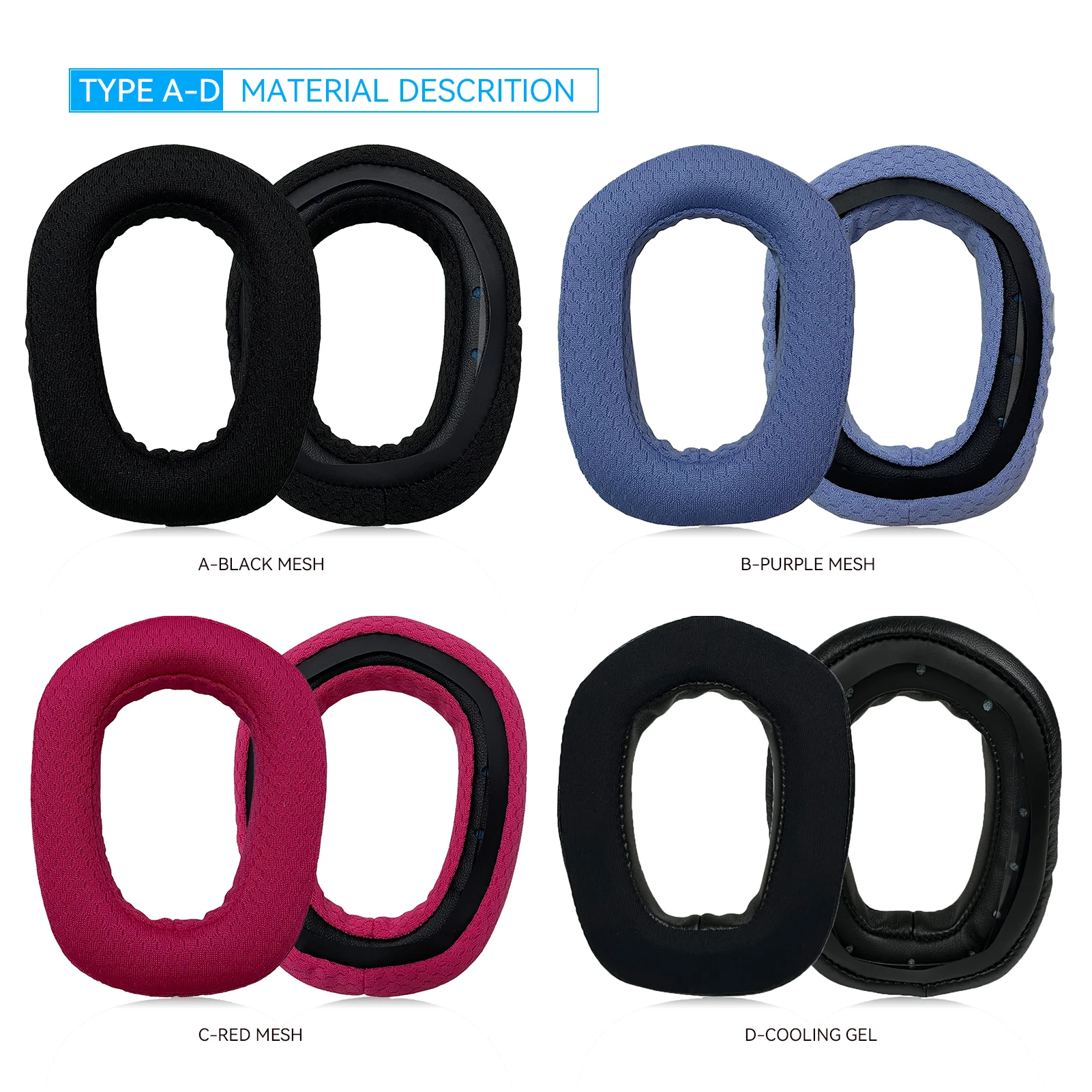 TOURFOUR Replacement Earpads for Logitech G435,Zone Vibe 100 Headphones Ear Cushion Cover Sleeve Earmuffs Headset headband