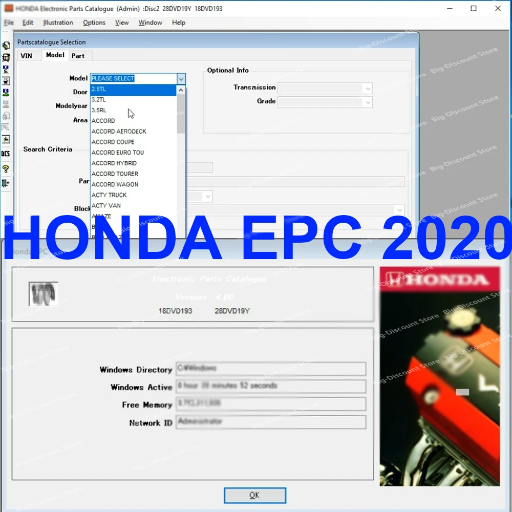 Auto Repair Software Electronic Parts Catalog Update 2020 for HO-NDA WR-V /A HONDA EPC 2020 send USB 2024 Latest software