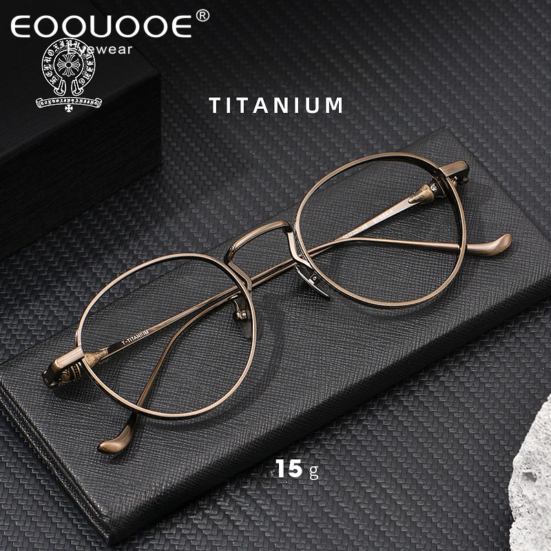 BUBBA-gafas redondas de titanio puro para hombre, lentes de lujo a la moda, cómodas, graduadas, con montura, 315