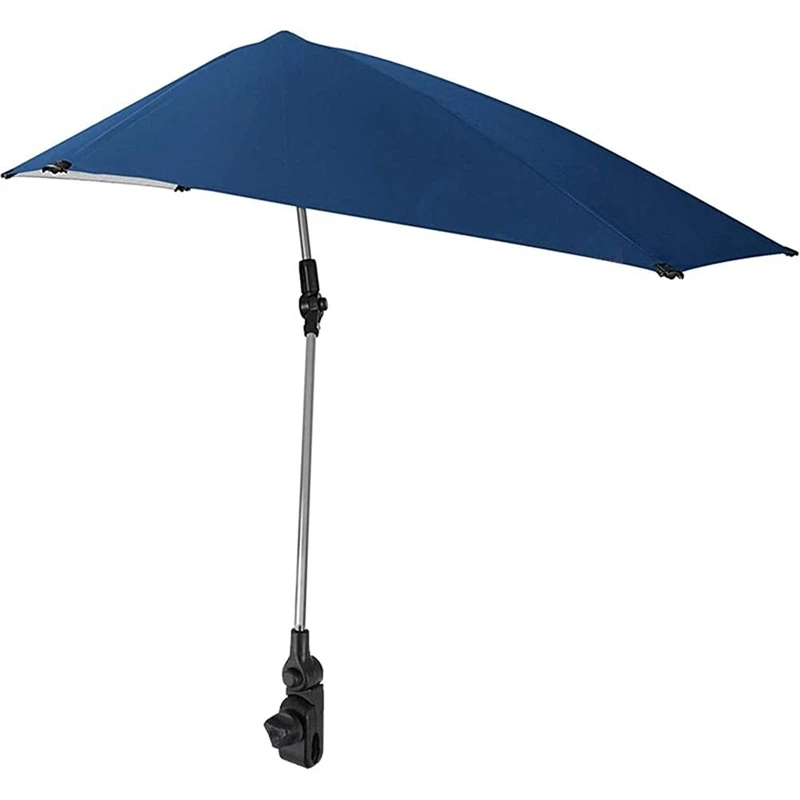 Adjustable Beach Umbrella,360-Degree Swivel Chair Umbrella With Universal Clamp,Great For Beach Chair, Patio Chair