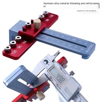 Aluminum Alloy Cabinet Hardware Jig Adjustable Punch Locator Tool Drill Guide Template Wood Drilling Dowelling for Installation
