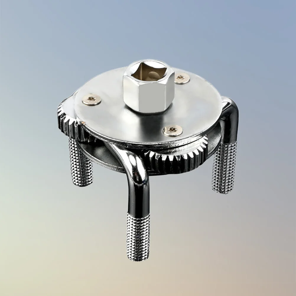 

3-Jaw Auto-Adjustable Oil Filter Wrench Remover 3/8" Square Drive Socket 1/2" Adaptor (Silver)