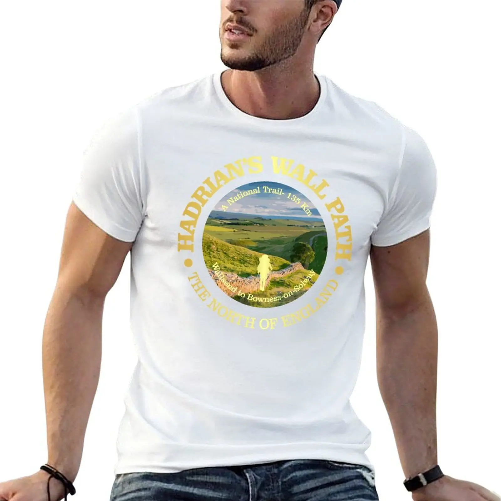 Camiseta Hadrian's Wall Path (OBP), camiseta para hombre, camiseta de algodón pesado, paquete de camisetas, camiseta de algodón 100%