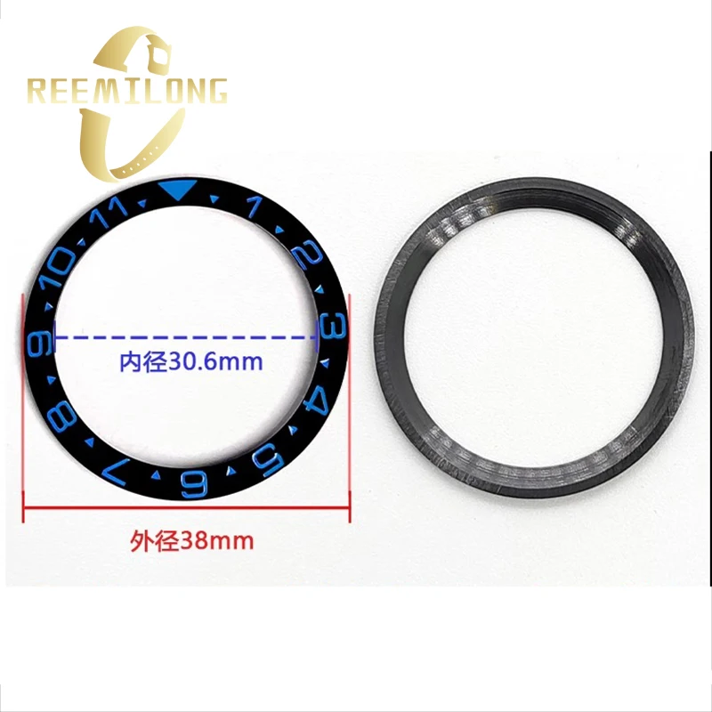 Watch bezel ring 38*30.6mm For Rolex GMT-Master SEIKO SKX007 black red blue green white orange yellow Calibration outer ring