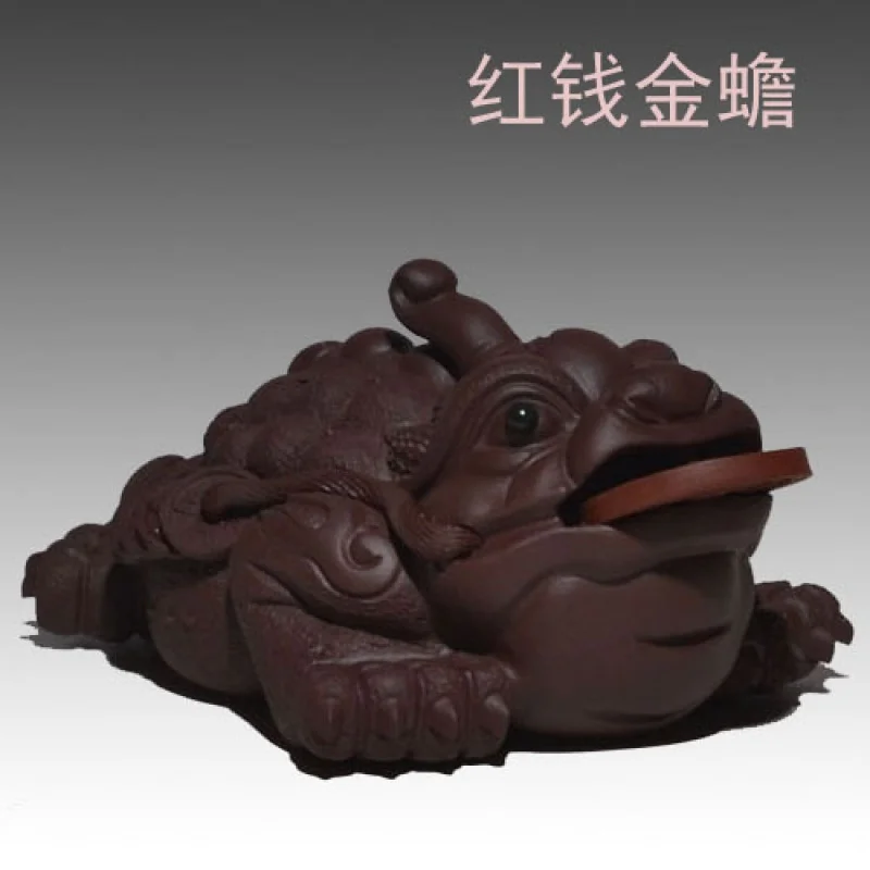 

|Yixing Purple Sand Handmade Hand-Playing Hand Pieces Ornaments Tea Ornaments Tea Set Sculpture Large Product Golden Toad Purple