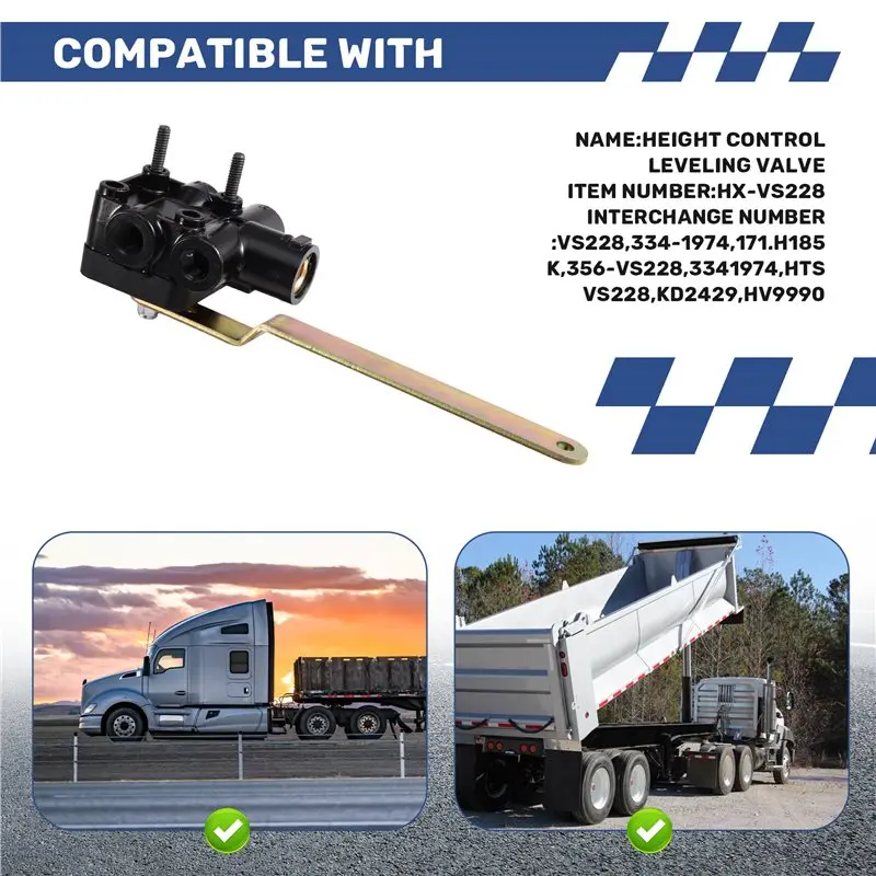 VS228 Auto Part Air Height Control Leveling Valve 334-1974 171. H185K 356-VS228 HTSVS228 KD2429 HV9990 For Truck Trailer