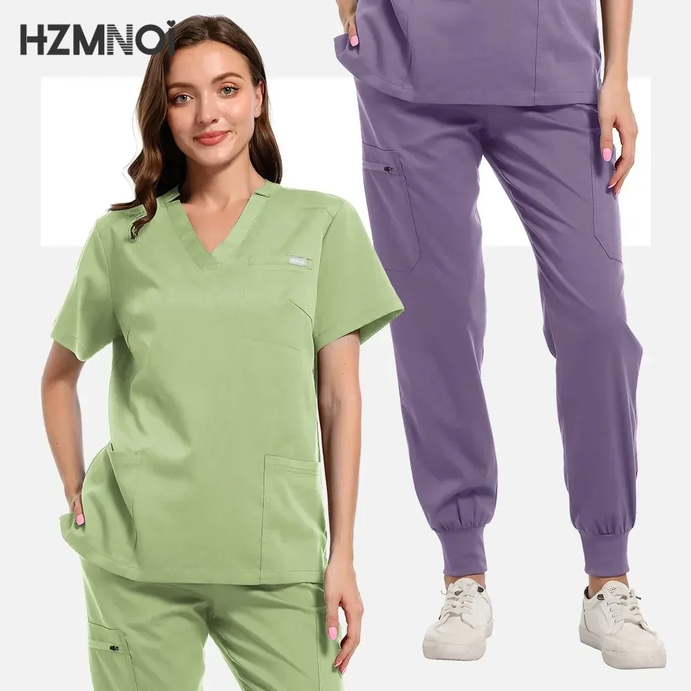 Unisex Medical Uniforms Men Women Nurse Accessories Beauty Costume Nurse Scrubs Sets Doctor Dentist Workwear Clinical Tops Pants