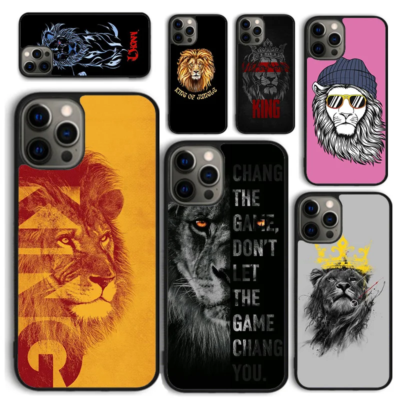 King of jungle Lion Soft Phone Case For iPhone 16 15 SE2020 14 Max 6 7 8 Plus 11 12 13 Pro Max Mini Phone Cover coque Fundas