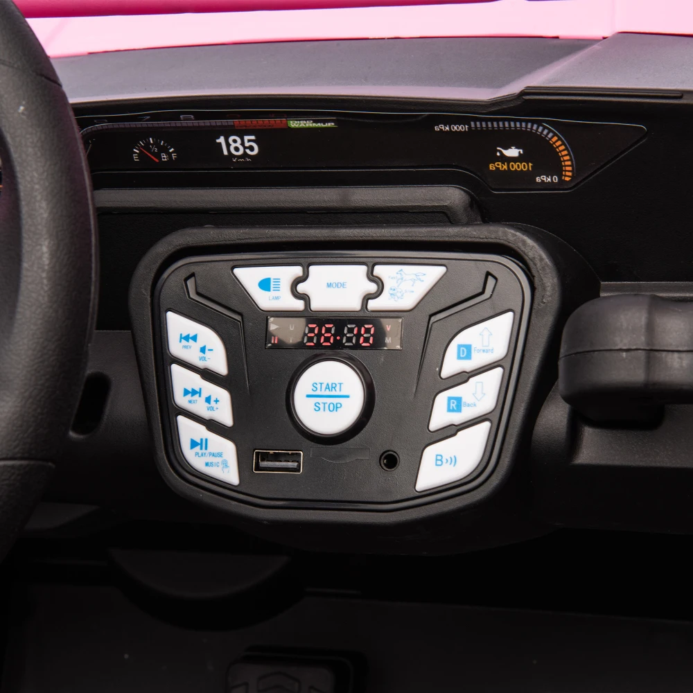 Max Speed 4.97MPH 24V Two-seater Kids Ride On UTV 400W Super high power 4 wheels, Bluetooth, MP3, USB, Horn, Rear storage space