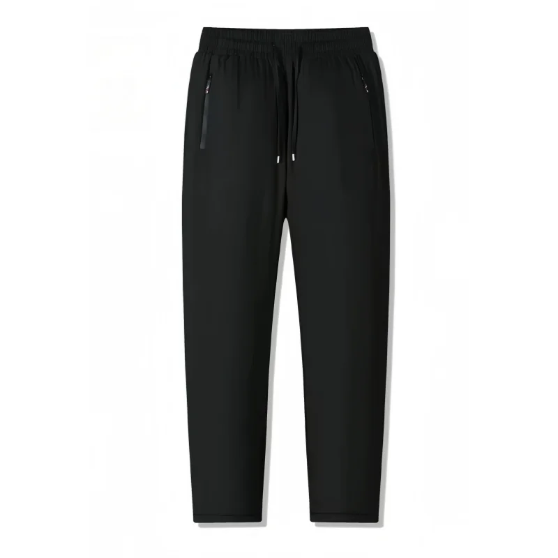 Winter Men's Thickened Thermal Pants, Graphene Leg Patches, Lambswool Lining, Loose Straight-Leg Jogger Sports Cotton Pants