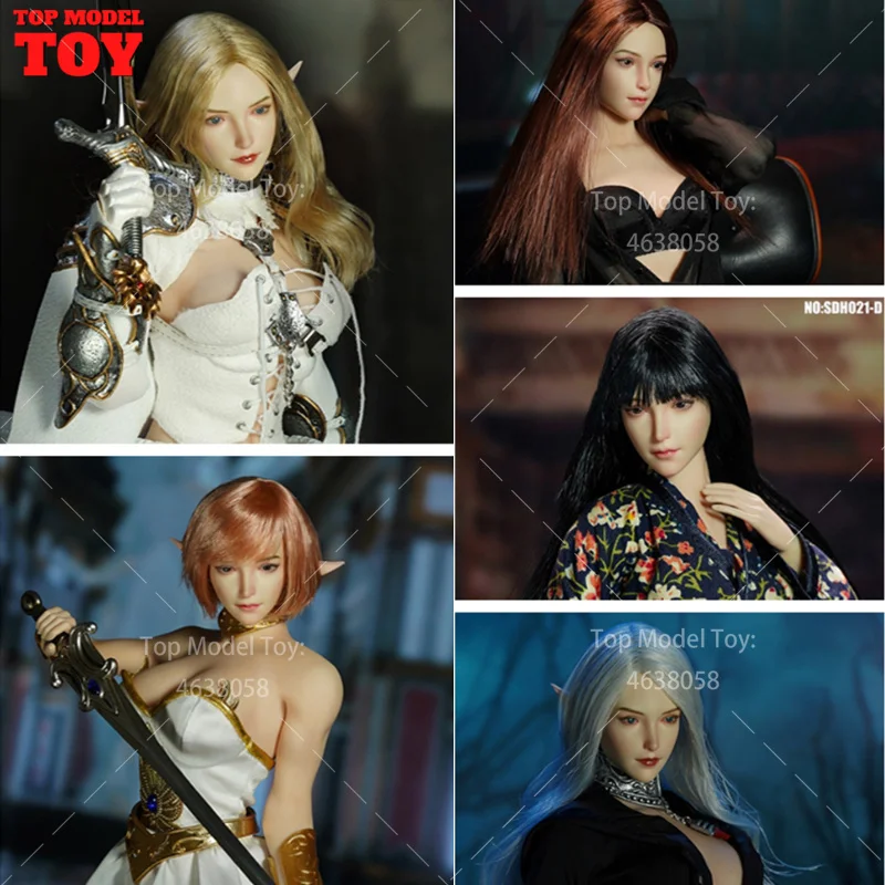 

Модель головы SUPER DUCK SDH021 в масштабе 1/6 с ушами эльфа, скульптура, подходит для 12-дюймовых женских фигурок с бледной кожей, кукол-солдаток