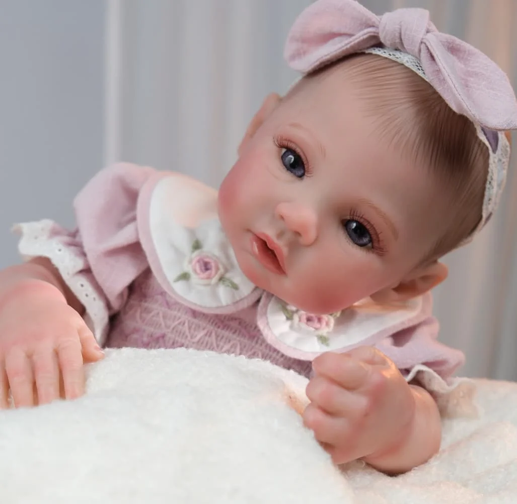 

Cloveray 20-inch Olive Reborn Baby Doll Authentic Soft Cloth Body Cute Princess Girl Hand-Painted 3D Skin Realistic Soft Touch