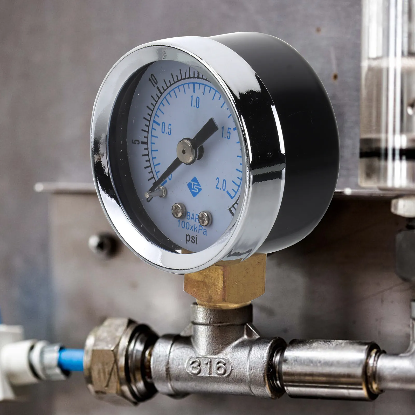 

Premium Vacuum Gauge 0-30 Psi Compact Portable Pressure Meter for Air Water Oil Gas Industrial Maintenance and Field Use