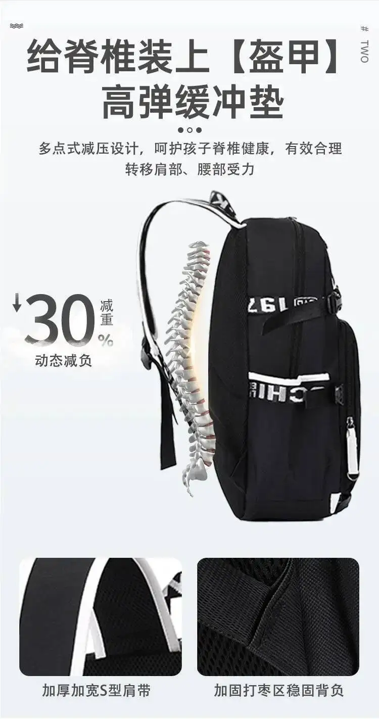 อะนิเมะเกมBreathableตาข่ายสีดําสีขาวGrandmaster Of Demonic Cultivation Mo Dao Zu Shiโรงเรียนกระเป๋ากระเป๋าเป้สะพายหลังหญิง