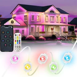 150FT LED Eave Lights Smart Permanent Outdoor Lights with App/Remote Control DIY Scene Waterproof for Christmas House Roof Decor